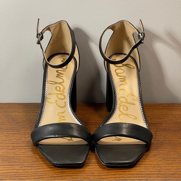 Sam Edelman Daniella Block Heel Sandal, Black Leather - Picture 6 of 14